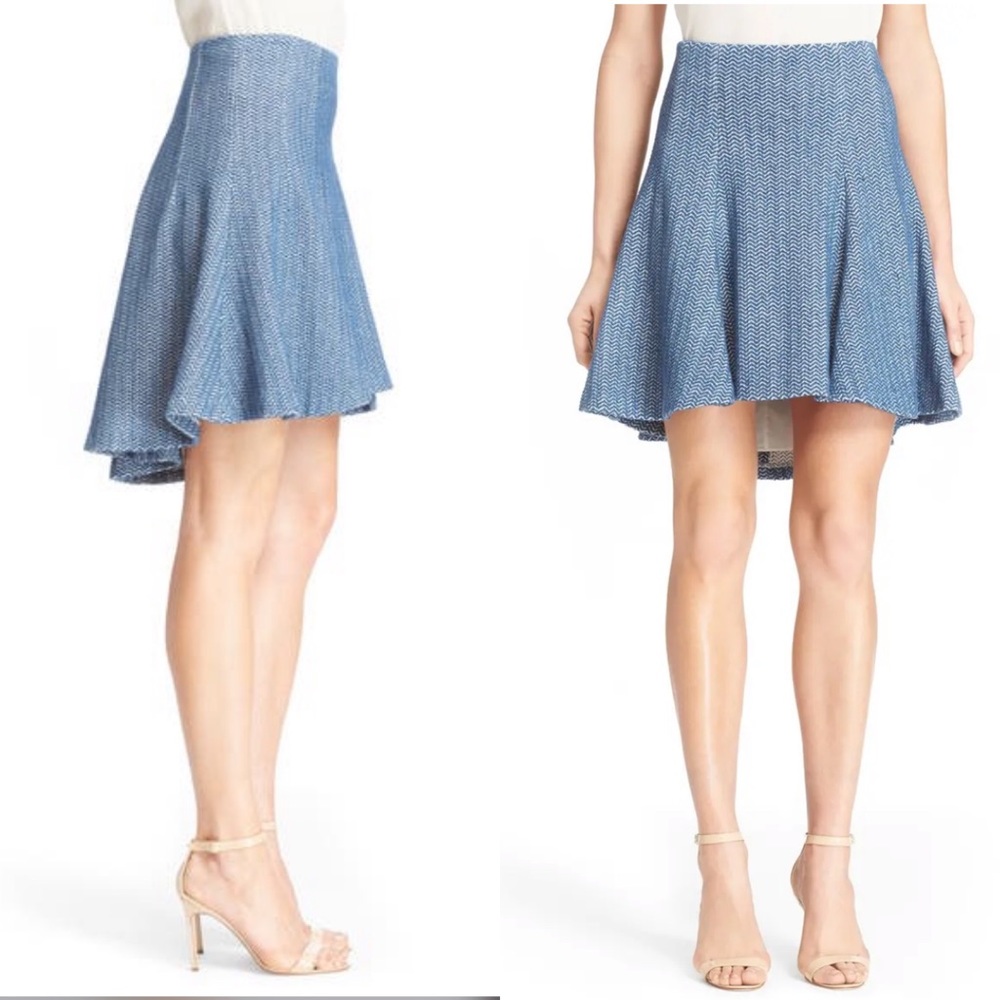 Alice+Olivia Sibel Pleated Linen-blend Mini Skirt